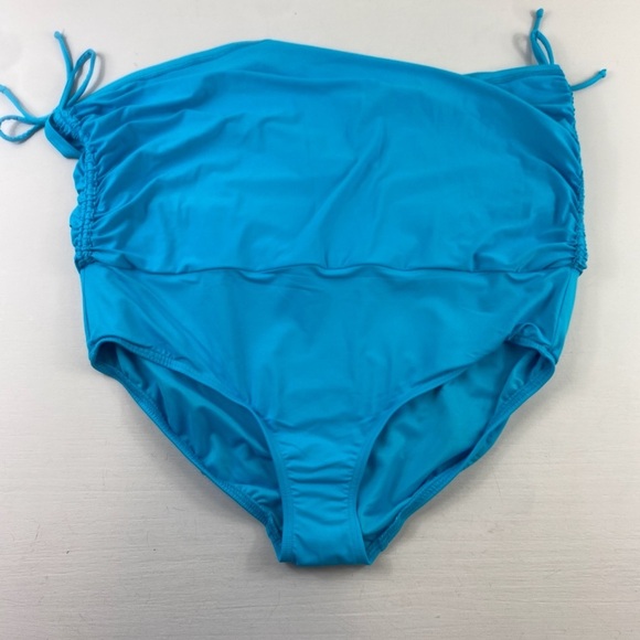 NWT Lands’ End Women’s Bright Blue Ruched Sides Swim Skirt Sz 18 - Picture 7 of 14